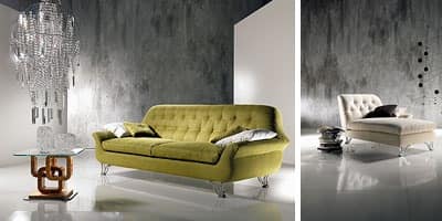 DI11 Cherubino sofa, Corner Modular sofas with peninsula, padded with polyurethane