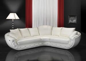 Fitzgerald, Corner sofa corner covered in leather, handmade