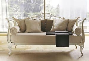 Gi sofa, Sleeper sofa in flat drawn iron, in modern style