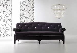 Hollywood, Overstuffed sofa quilted, with customizable covering