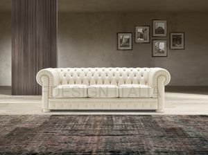 Luxor, Classic style leather sofa