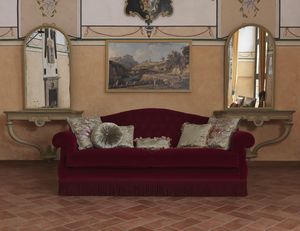 Monica sofa, Sofa in classic style, with customizable colors