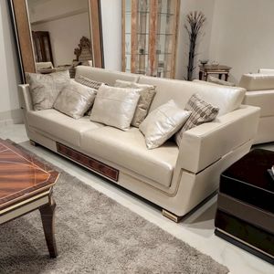 MONTE CARLO / LUX - sofa, Leather sofa with glamorous lines
