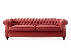 Parioli, Sofa with capitonn processing in leather or fabric