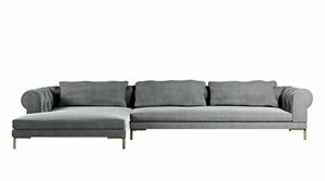 Plaza modular sofa, Modular sofa with low backrest, with capitonn decor