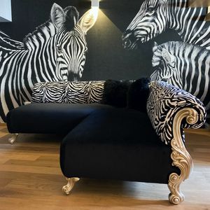 Queen animalier corner, Corner sofa with zebra fabric