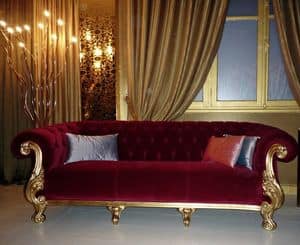 Queen classic fabric, Luxurious sofa, made in Italy