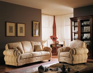 Ramona sofa, Classic sofa with soft shapes