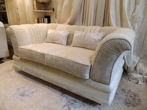 Sofa Equipe, Two-seater sofa, covered in fabric, classic style