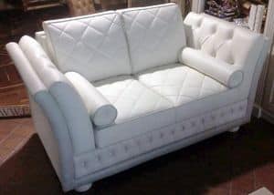 Sofa Raffaello Caccia, Modular sofa in leather, made to measure