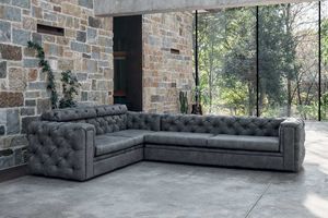 STUART, Quilted sofa, contemporary classic style