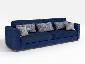 Susan, Sofa upholstered with blue fabric, contemporary style
