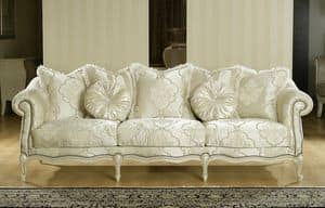 TRADITIONAL sofa 8539L, Sofa covered in fine fabric, for classics offices