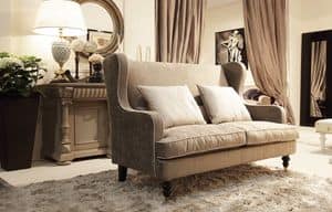 Venere sofa, Small sofa for classical rooms, available with ruffles