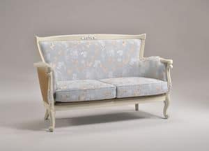VENEZIA sof 8294L, Sofa with finishings in silver leaf, classic style