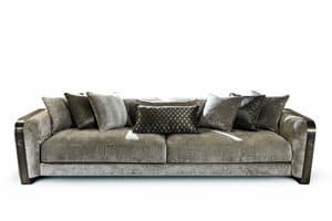 Voyage sofa, Sofa in velvet and leather, with elegant design