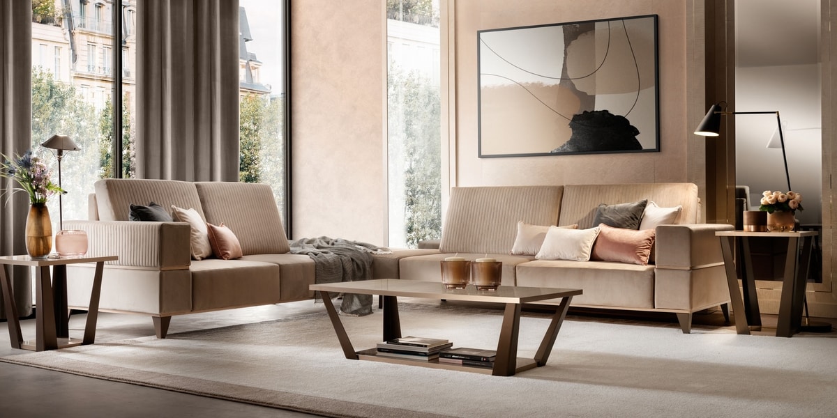 AMBRA sofa, Modular sofa with rigorous shapes
