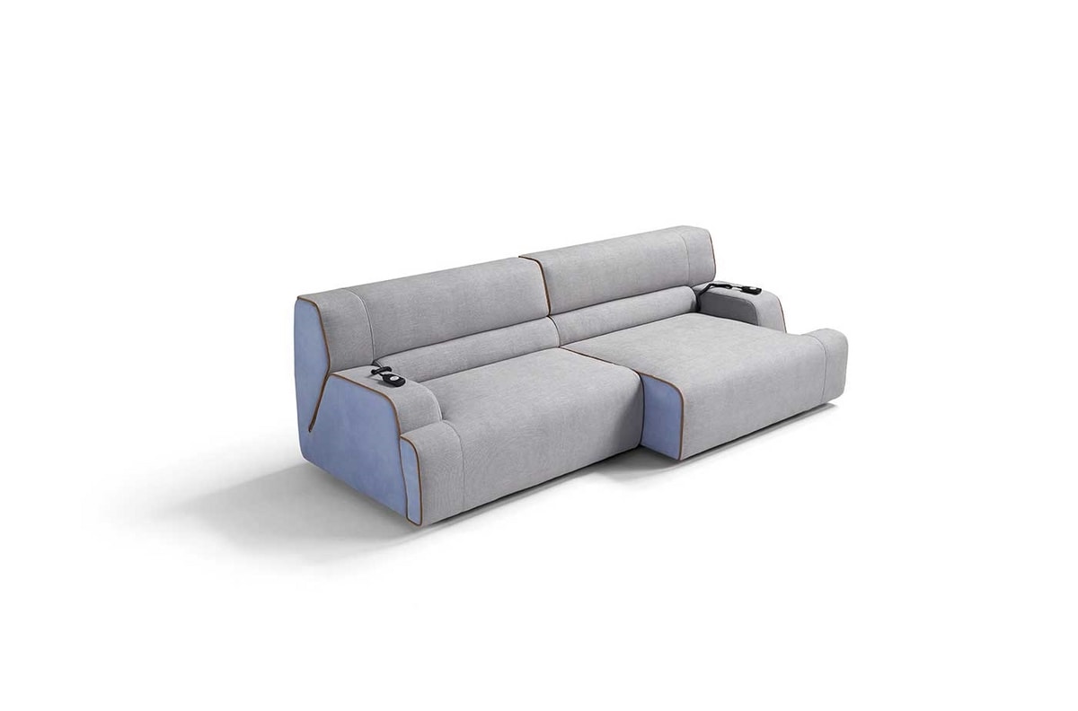 Babouche, Modular sofa, with electric relaxation functions