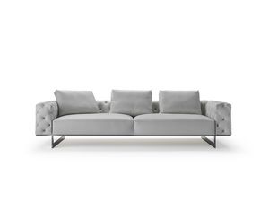 Character, Sofa with a refined design, with metal base, capitonn� padding