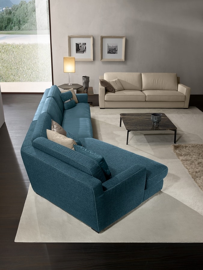 Cozy, Modular sofa with geometric volumes
