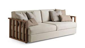 Dorsoduro sofa 2p, Sofa in solid wood, removable upholstery, for livingroom