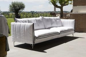 EFF sofa, Design sofa, with contrast stitching and steel feet