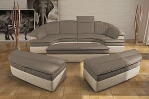 Galaxy, Modular sofa made of leather, bicolor