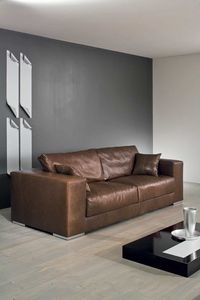 GULLIVER, Leather sofa with large armrests