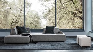 Isola, Modular sofa, designed to be placed in the center of the room