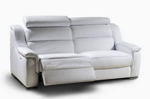 Lipari, Two-seater sofa with headrest, reclining backrest