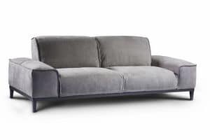 Manchester, Two-seater sofa with large and square armrests