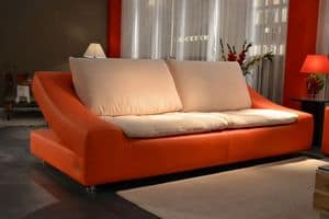 Marathon, Sofa with original shape, handmade, made of genuine leather