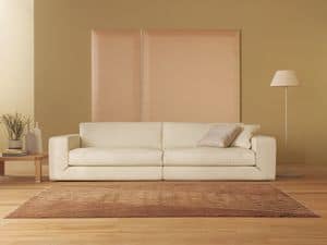 Pablo, 2 seaters sofa, leather covering, for lofts and villas