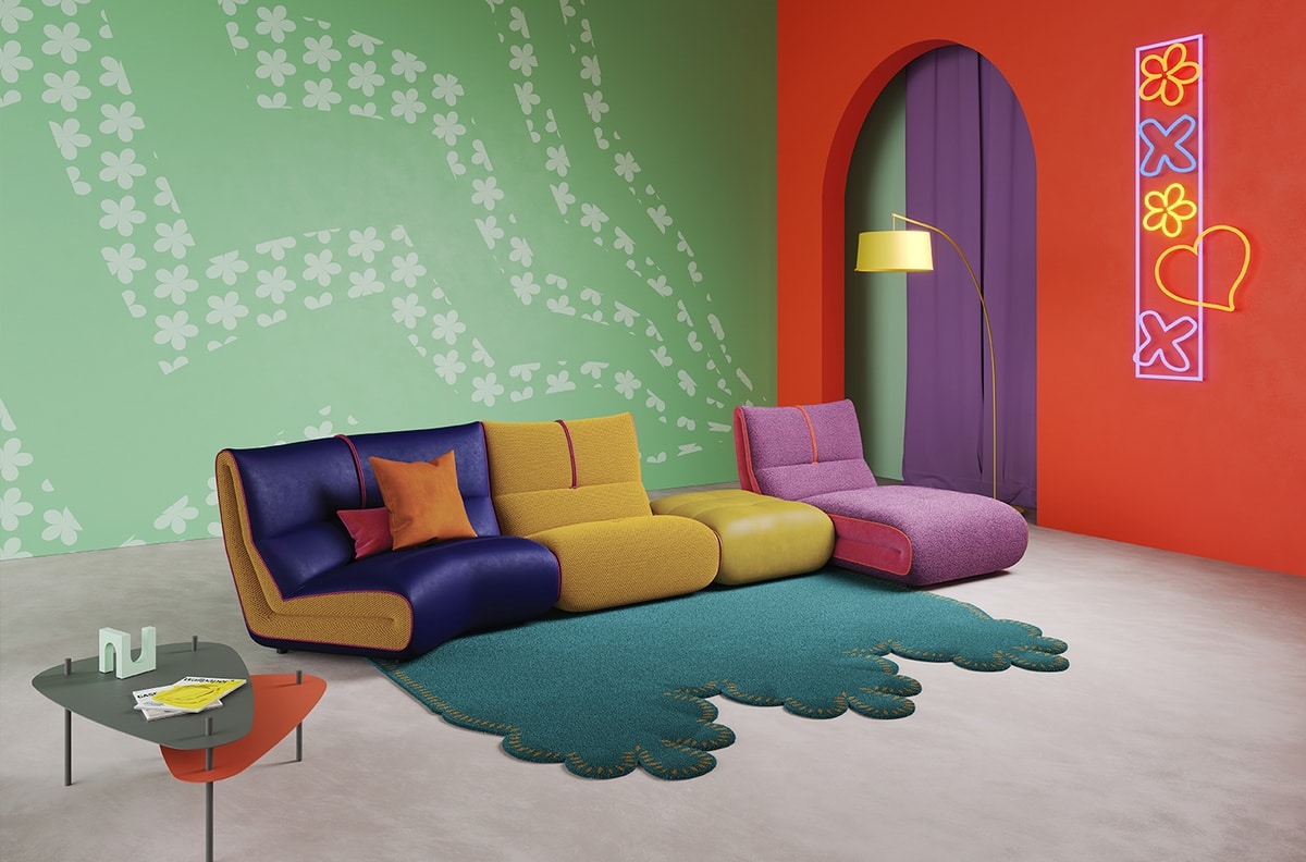 Pongo, Modular sofa with a playful and youthful look