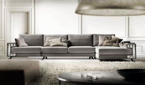 Visconti, Sofa characterized by a mirror decoration on the armrests