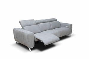 Zeus fixed, Sofa with headrest and footrest mechanism