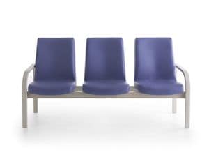 Marta 09 3P, Sofa with comfortable backrest, for hospital