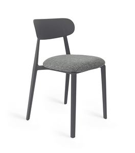 Art. 075 Amelia, Stackable chair in polypropylene and padded seat