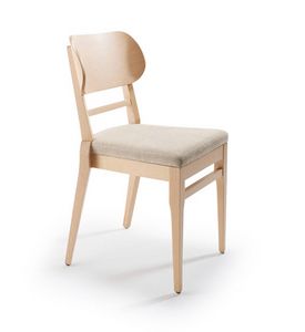 Aupa, Modern stackable chair in wood