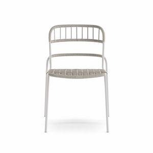 Eau Rouge, Stackable chair in metal and nautical rope