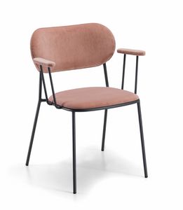 Nuta light B, Stackable chair with armrests