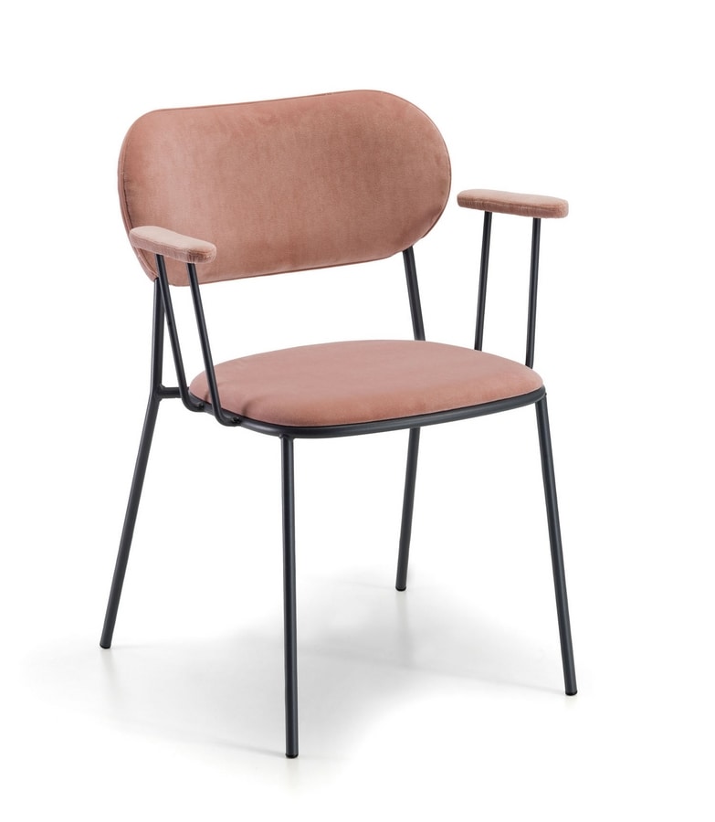 Nuta light B, Stackable chair with armrests