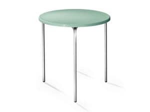 Table Ø 72 cod. 01, Round table, top in polypropylene, aluminum legs