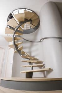 BC.01, Spiral staircase, treads with led lights bars