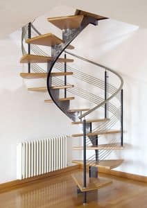 BC.06, Spiral staircase with brushed steel structure