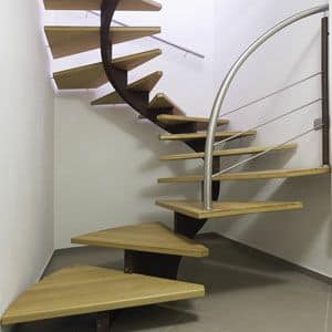 BC.08, Spiral staircase in steel with oak treads