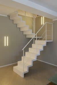 BG.12, Staircase with resin steel and glass balustrade