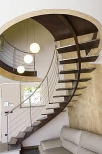 BG.15, Open staircase with treads made of brushed steel