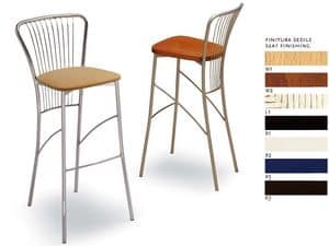 500, Simple barstool in chromed steel, for ice cream parlors