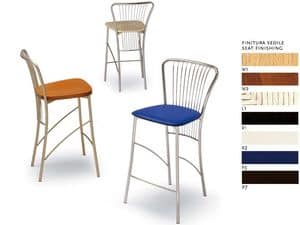 504, Counter Stool, in steel, various seats, for pubs